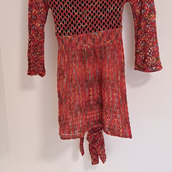 Neslay Paris Multi Colored Knit Front Tie Sweater Misses Size Misses S/M - Picture 13 of 13